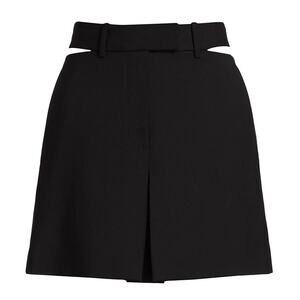 Helmut Lang Tailored Black Slash Suit Mini Skirt Size 2
